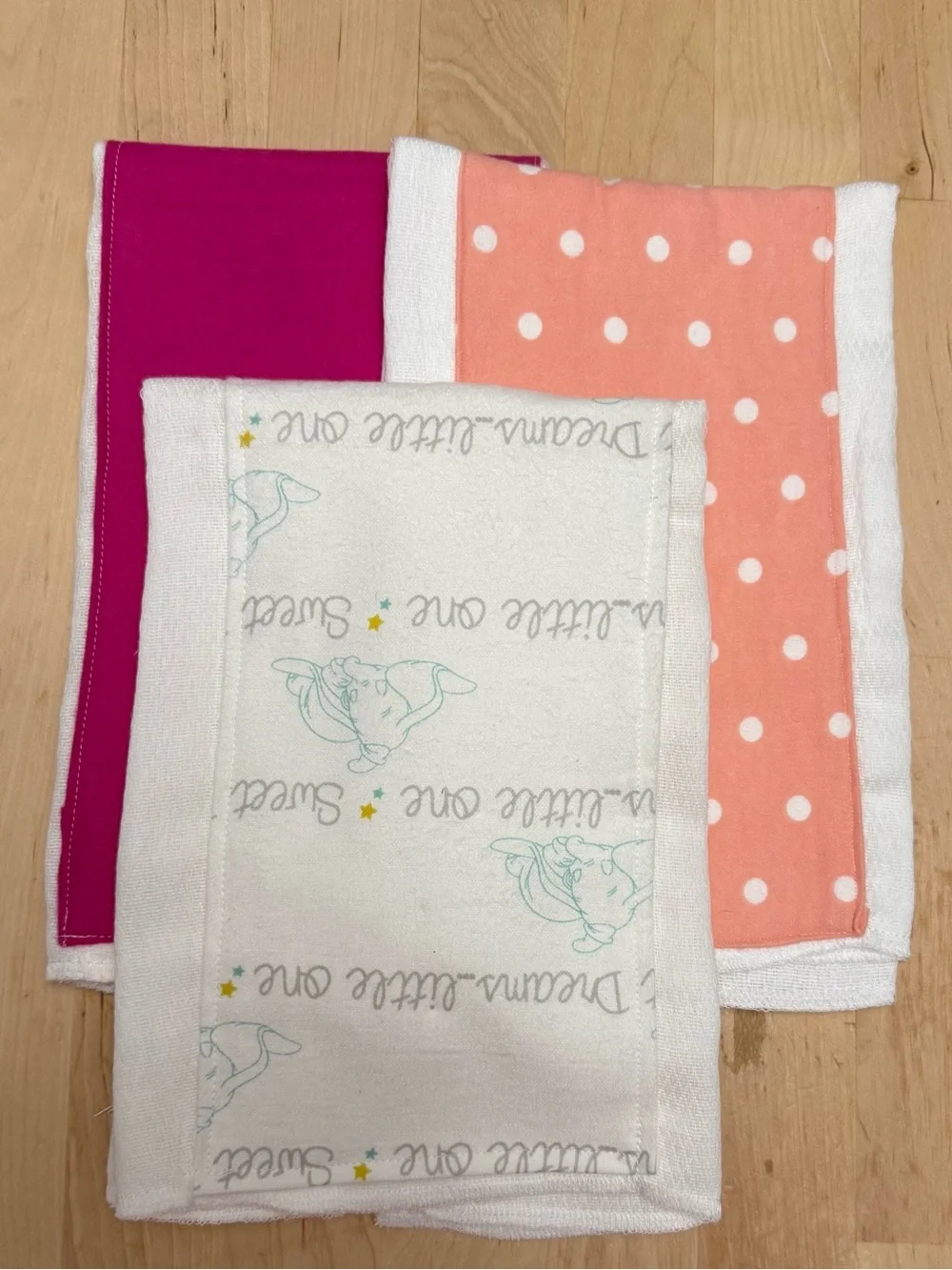 Handmade Baby Burp Cloths  Set of 3